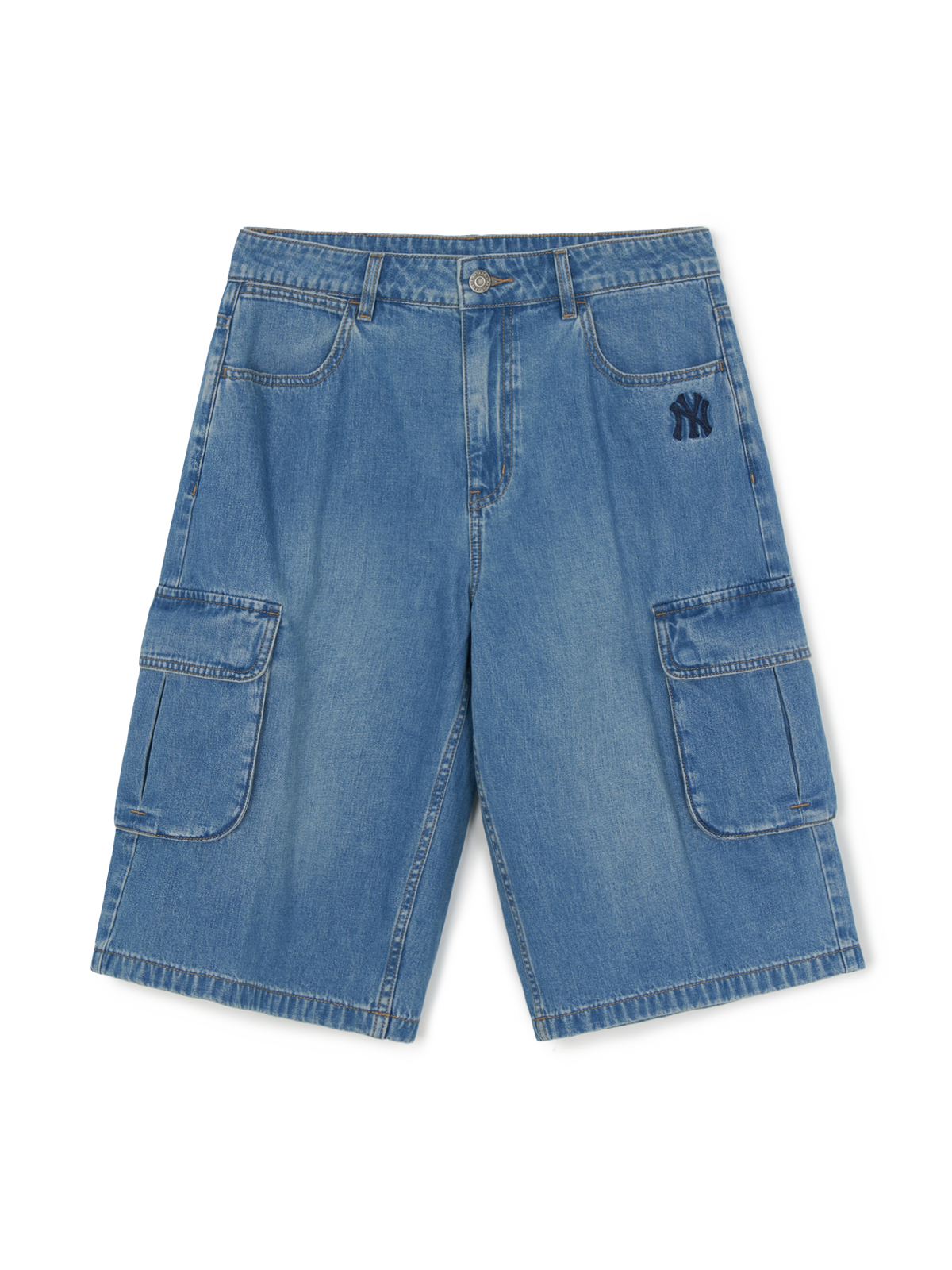 Men's Varsity Vintage Slub Cargo Denim Bermuda Pants