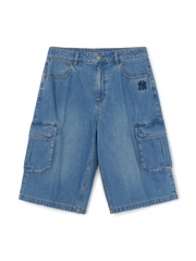 Men's Varsity Vintage Slub Cargo Denim Bermuda Pants
