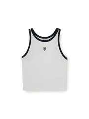 Women's Basic Ringer Crop Sleeveless T-shirt