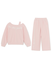 Street Girl's Lettering Layered Sweatshirt Set