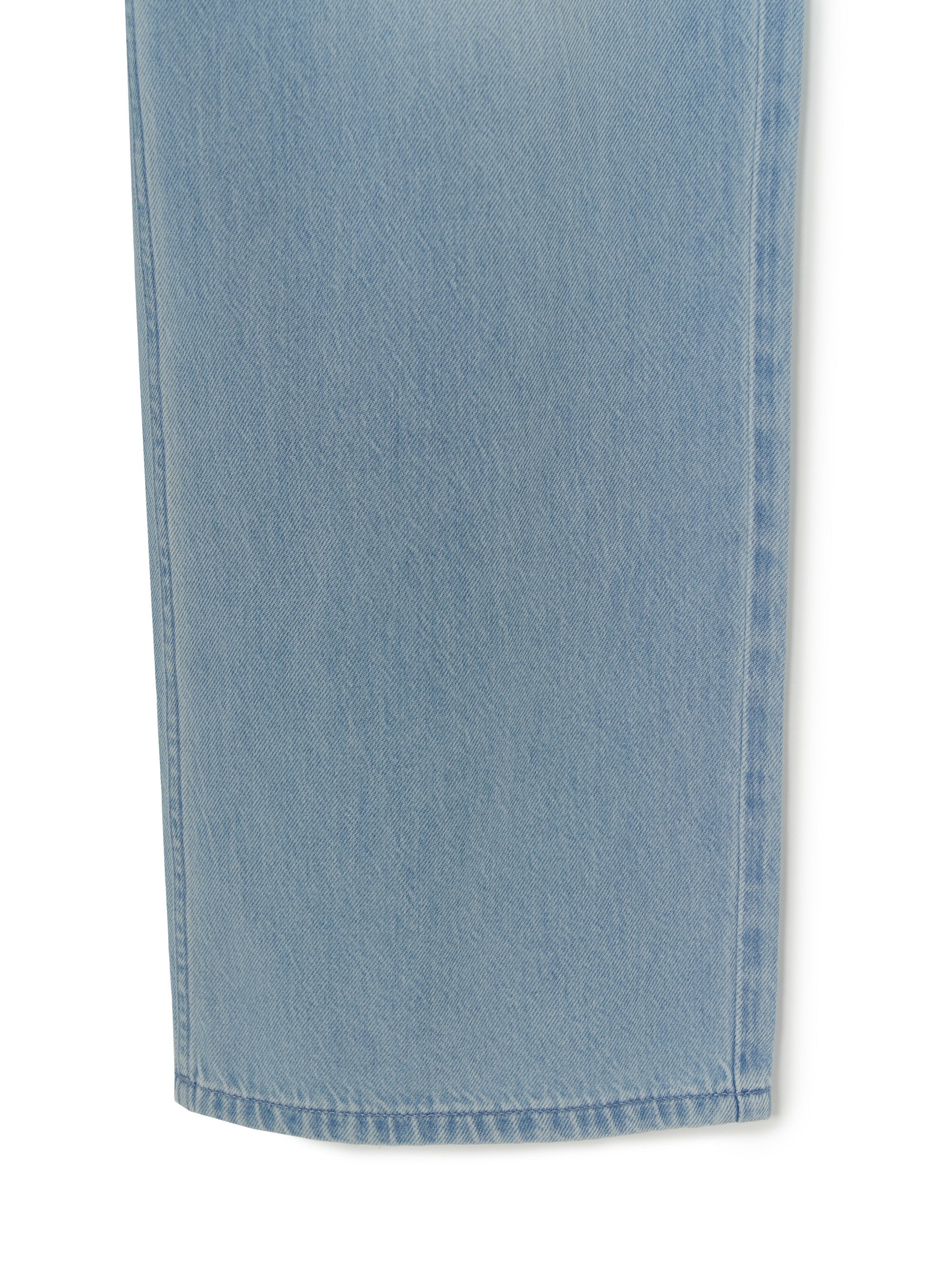 Women's Basic Small Logo Summer Tencel Wide Denim Pants