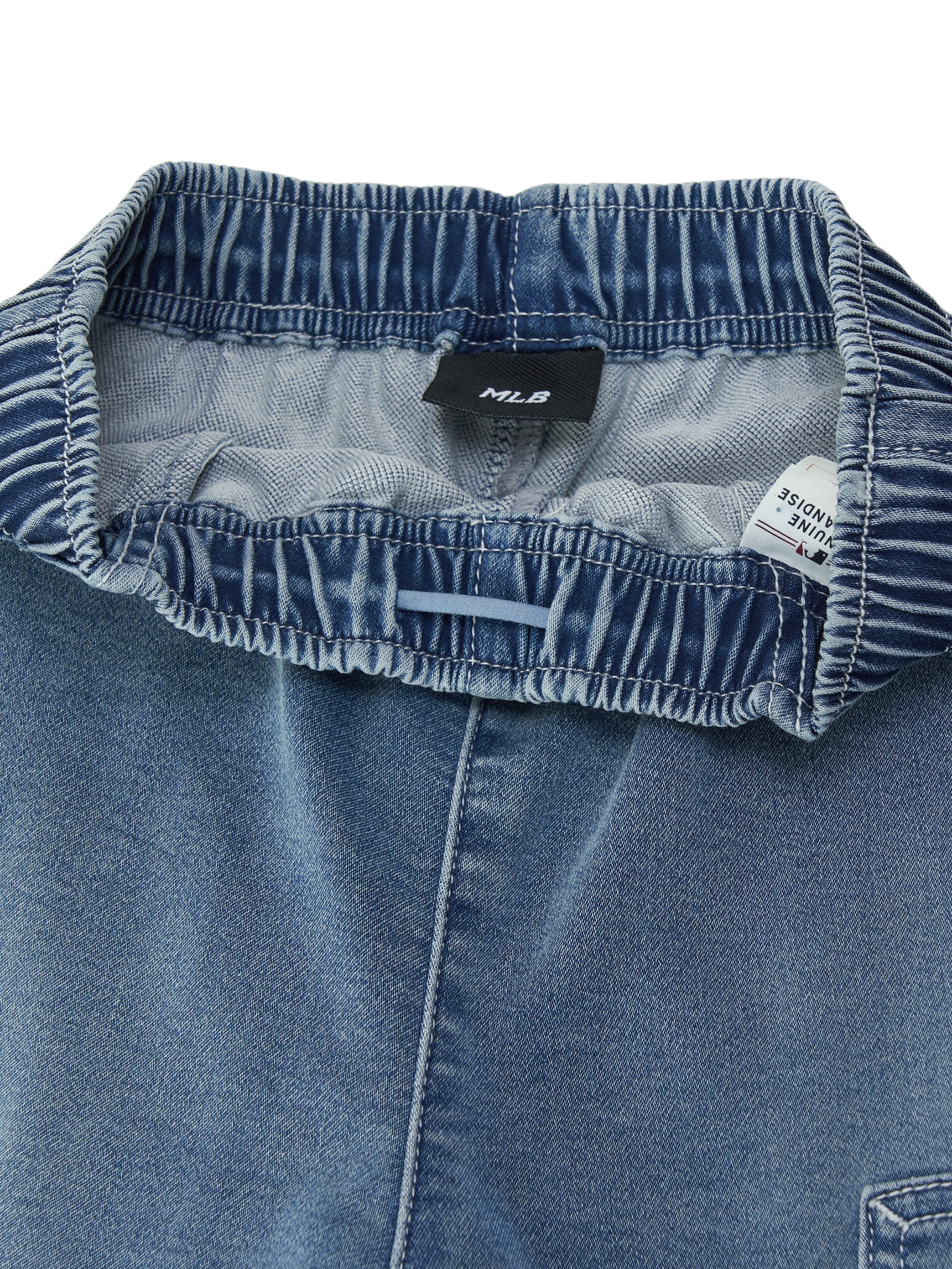 BASIC JERSEY DENIM DOUBLE KNEE SHORTS