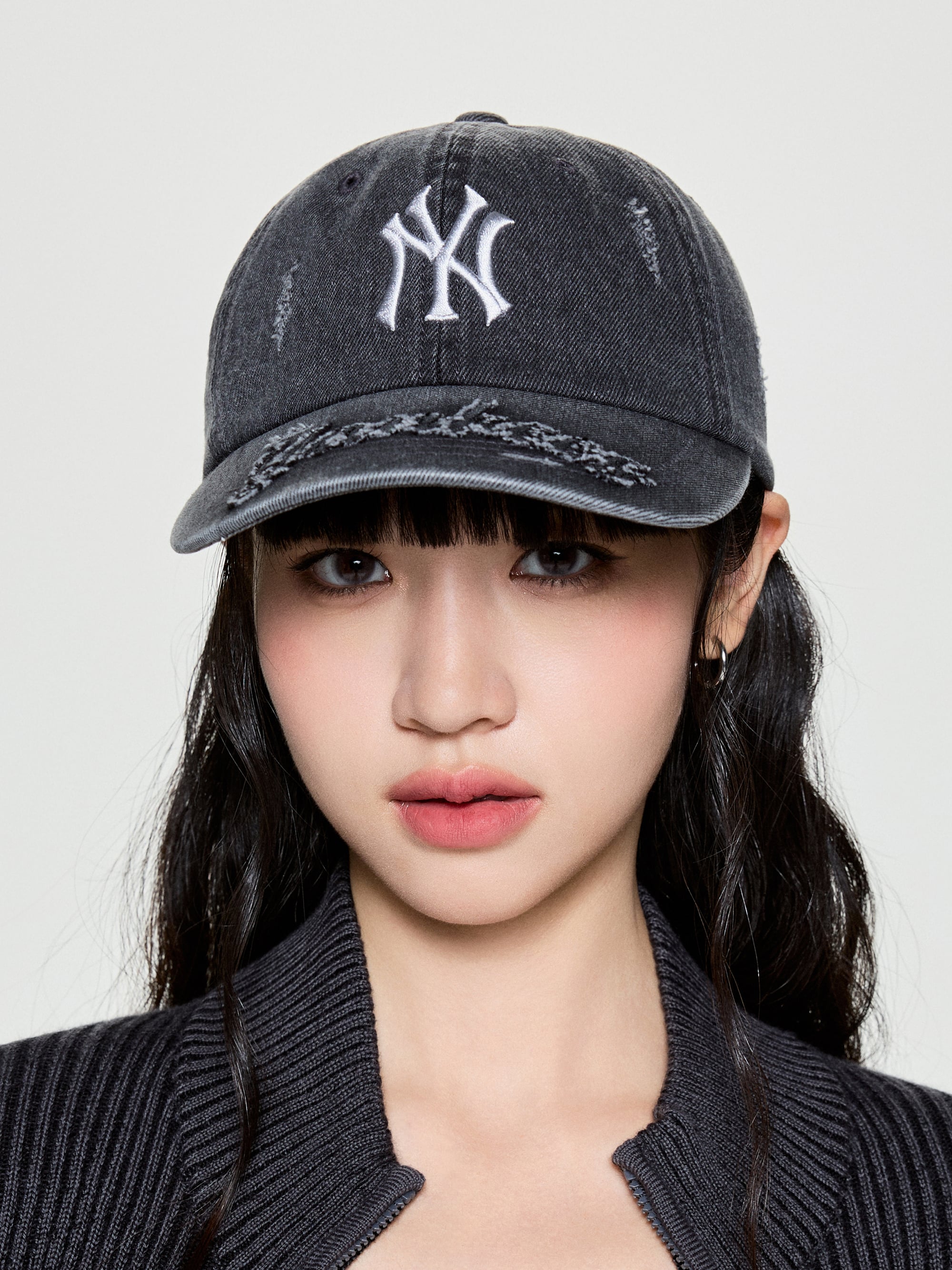 Vintage Destroyed Denim Unstructured Ballcap