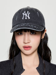 Vintage Destroyed Denim Unstructured Ballcap