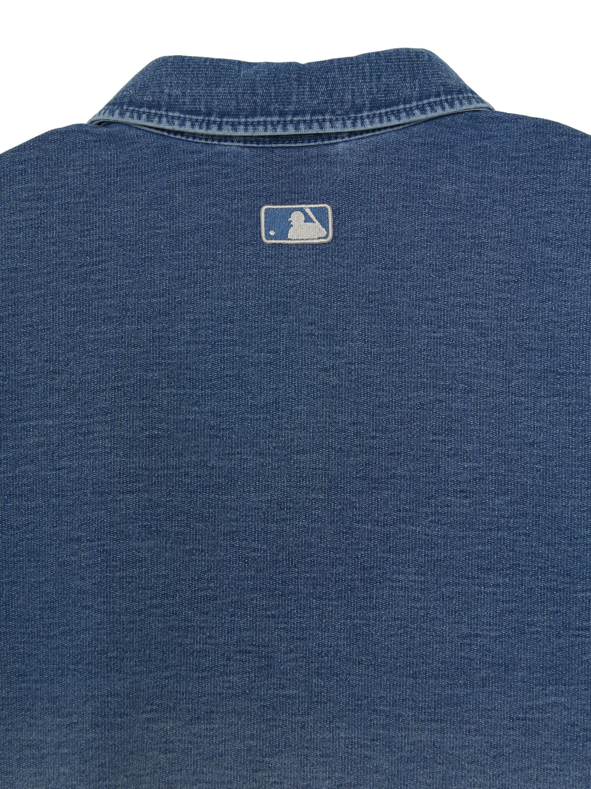 Basic Small Logo Stretched Denim Polo Shirt