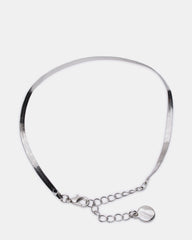HERRINGBONE CHAIN ANKLET SET SILVER