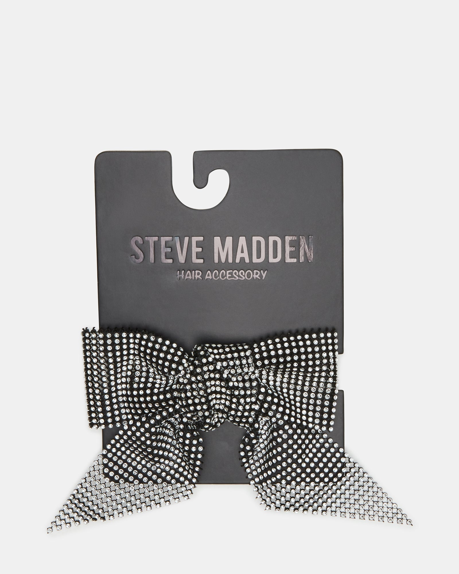 RHINESTONE MESH HAIR BOW BLACK/SILVER