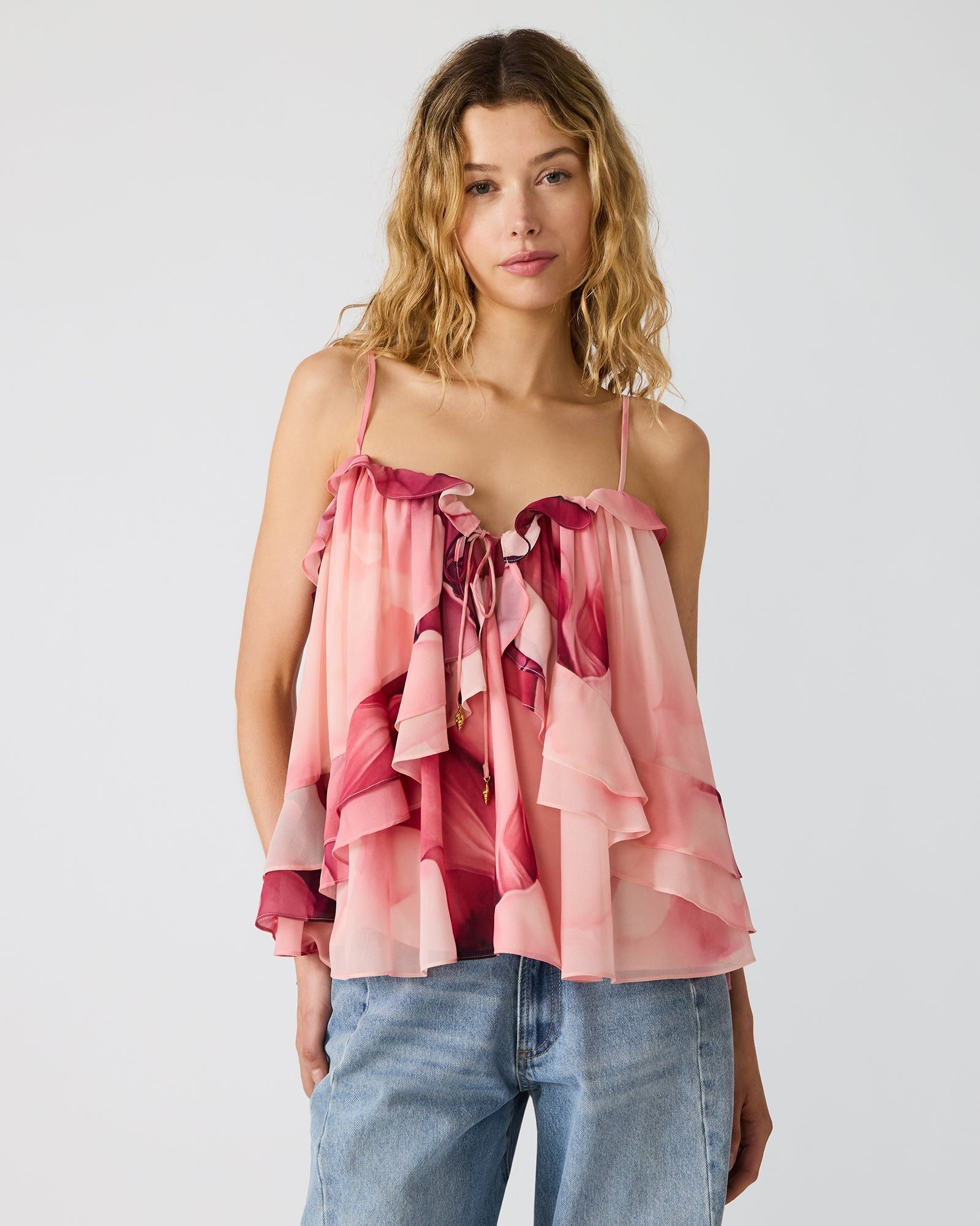 RHIANON TOP CORAL CLOUD